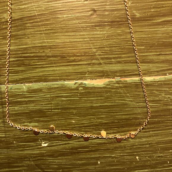 A New Day NWT Small Circle Pendent Necklace Gold Lobster Claw Clasp 3 Inch Ext - Picture 3 of 5